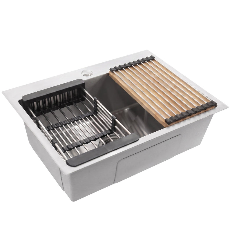 Chiuvetă din oțel cu set de accesorii 3 buc. REA Liam Brush Nickel - Oţel inoxidabil - Oțel periat | SanitarePro
