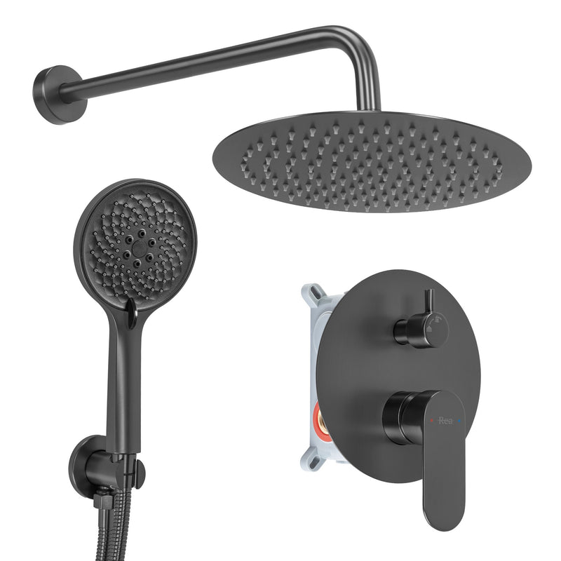 Set de dus incastrat Rea Drop Titan + BOX - Aluminiu, Plastic, Alamă - Titan | SanitarePro