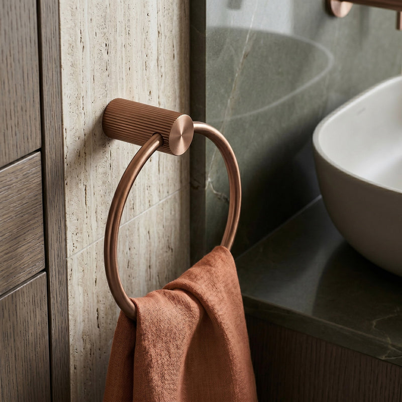 Cuier baie Ring 64106 SOLO Brush Copper - Metal - Cupru periat | SanitarePro