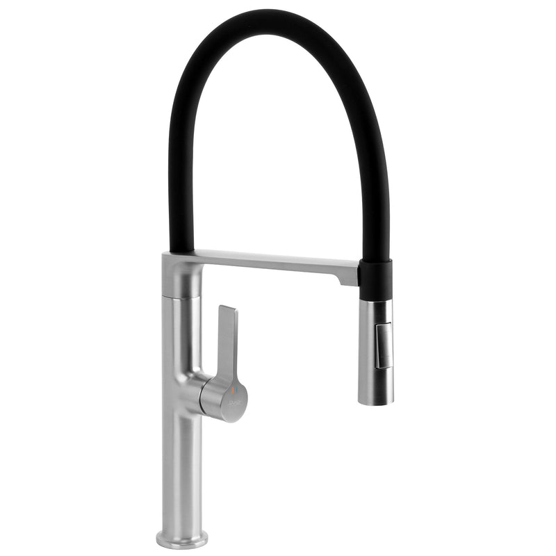 Baterie de bucătărie REA Lago Brush Nickel - Alamă, ABS - Oțel periat | SanitarePro