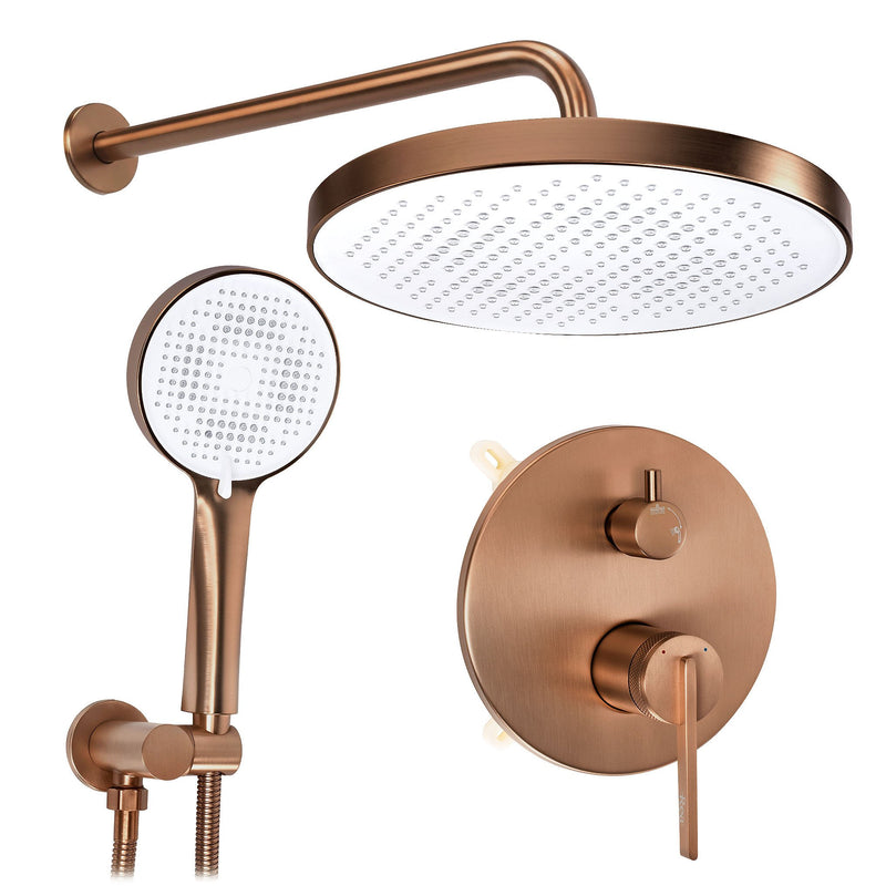 Set de dus incastrat Rea Grace Brush Copper + BOX - Aluminiu, Plastic, Alamă - Cupru periat | SanitarePro