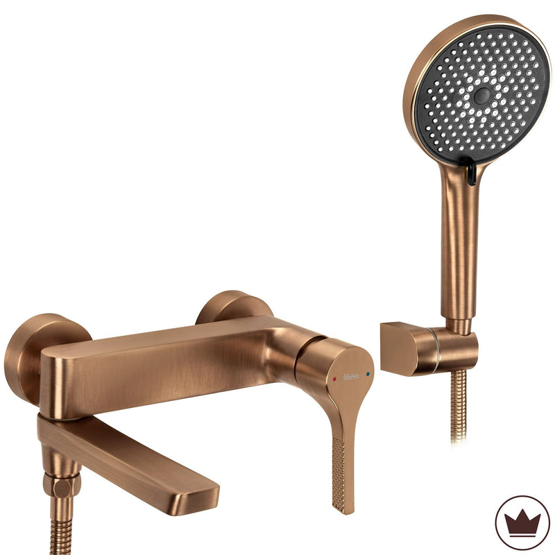 Baterie pentru cadă PREMIUM REA Maxim Brush Copper - Alamă, ABS - Cupru periat | SanitarePro