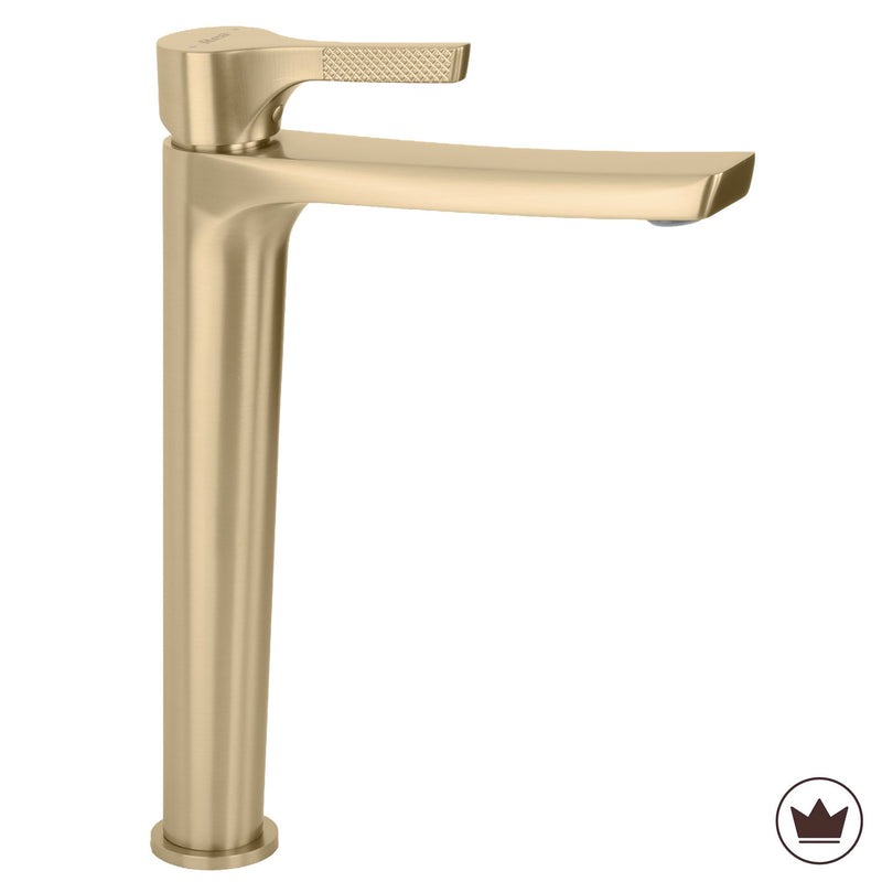 Baterie pentru baie PREMIUM Rea Maxim Brush Gold High - Alamă - Auriu periat | SanitarePro