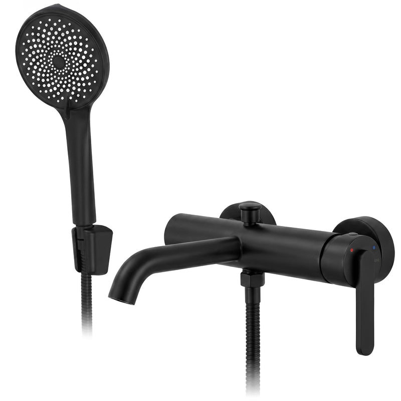 Baterie pentru cadă REA Ontario Side Black - Alamă, ABS - Negru | SanitarePro
