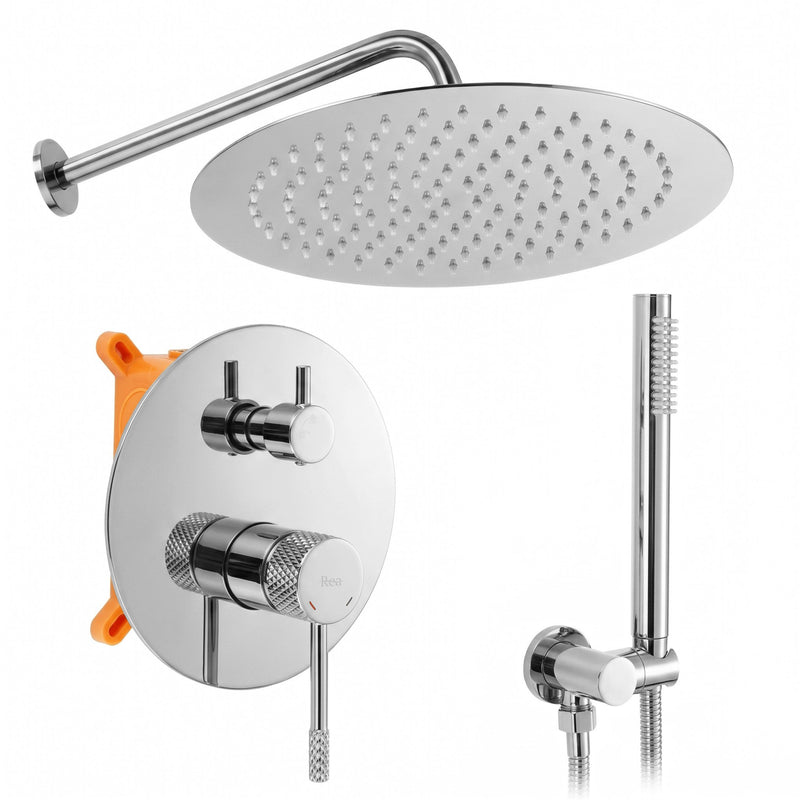 Set de dus incastrat Rea Venti Chrome + BOX - Alamă, ABS - Crom | SanitarePro