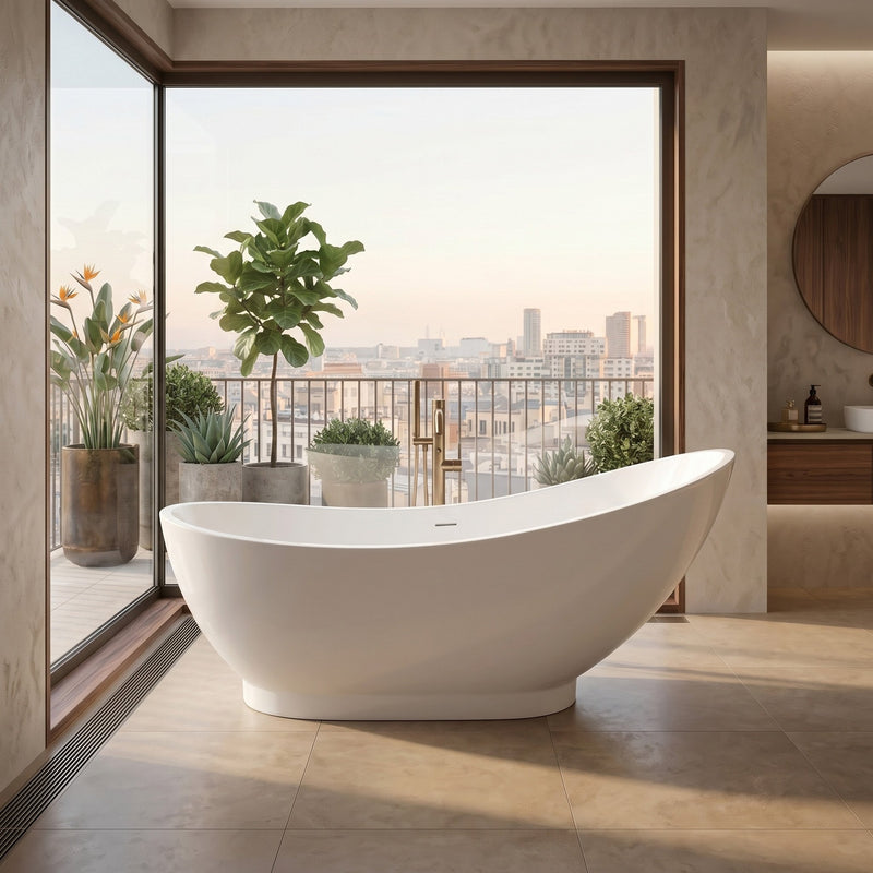 Cadă freestanding Rea Sorento 180 - Acrilic - Alb | SanitarePro