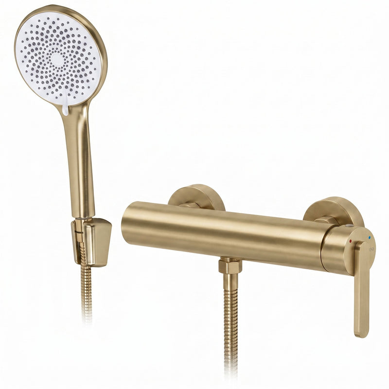 Baterie pentru cadă REA Ontario Side Brush Gold - Alamă, ABS - Auriu periat | SanitarePro