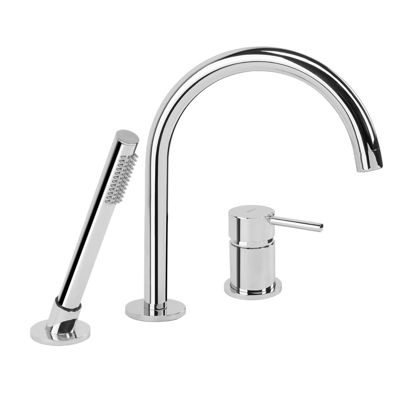 Baterie pentru Cadă cu 3 Orificii Rea Lungo Chrome - Alamă - Crom | SanitarePro
