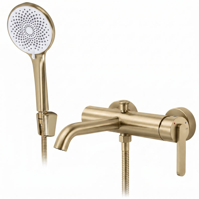 Baterie pentru cadă REA Ontario Side Brush Gold - Alamă, ABS - Auriu periat | SanitarePro