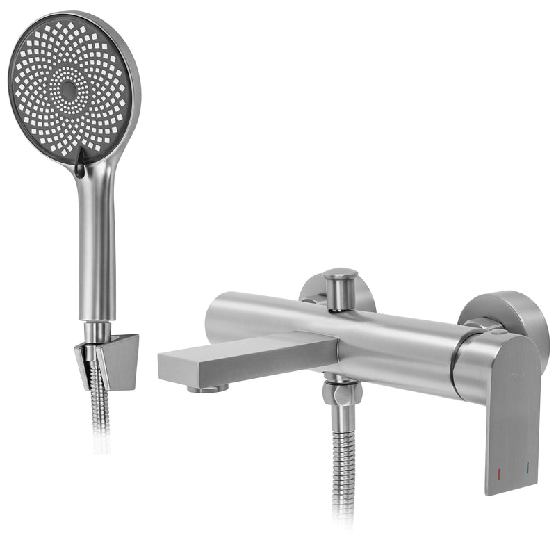 Baterie pentru cadă REA Hunter Brush Nickel - Alamă, ABS - Oțel periat | SanitarePro