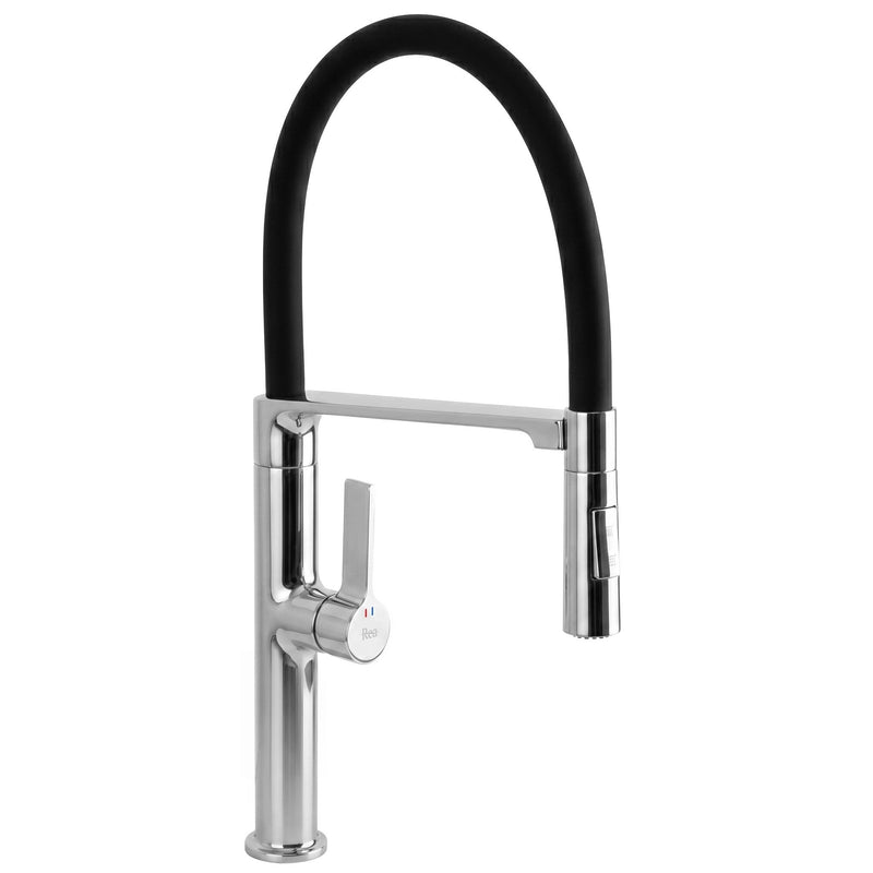 Baterie de bucătărie REA Lago Chrome - Alamă, ABS - Crom | SanitarePro
