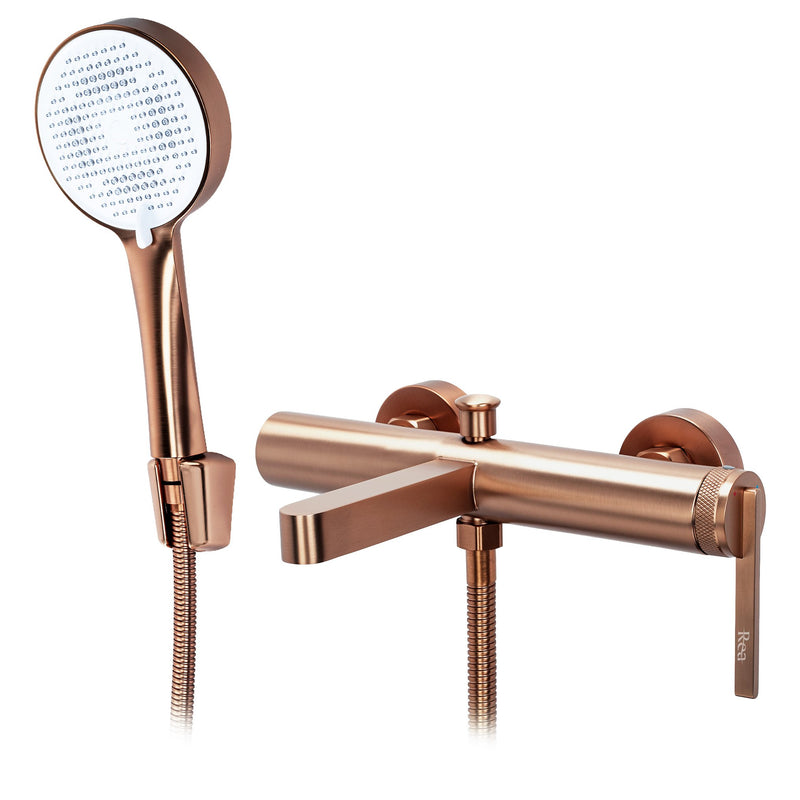 Baterie pentru cadă REA Grace Brush Copper - Alamă, ABS - Cupru periat | SanitarePro