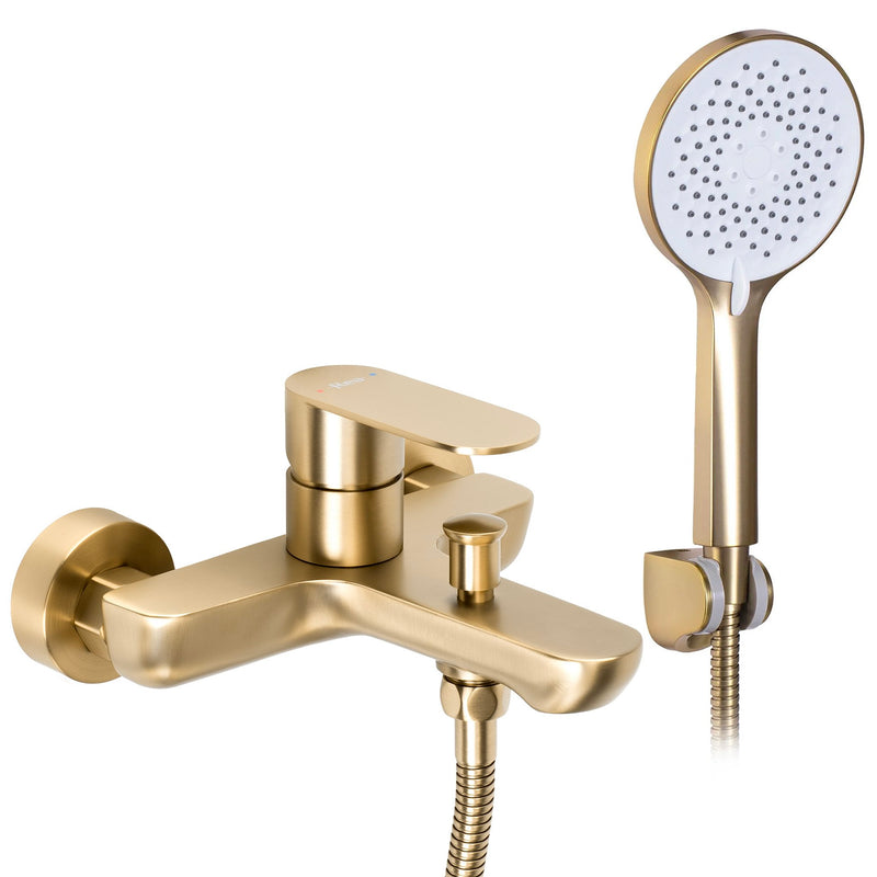Baterie pentru cadă REA Logan Brush Gold - Alamă, ABS - Auriu periat | SanitarePro