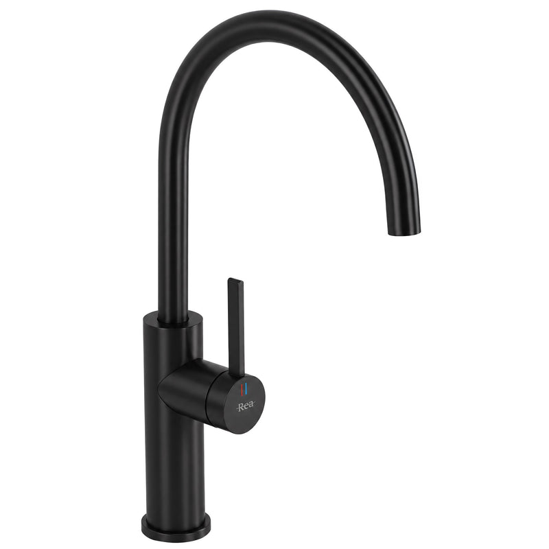 Baterie de bucătărie REA Rivo Black - Alamă - Negru | SanitarePro
