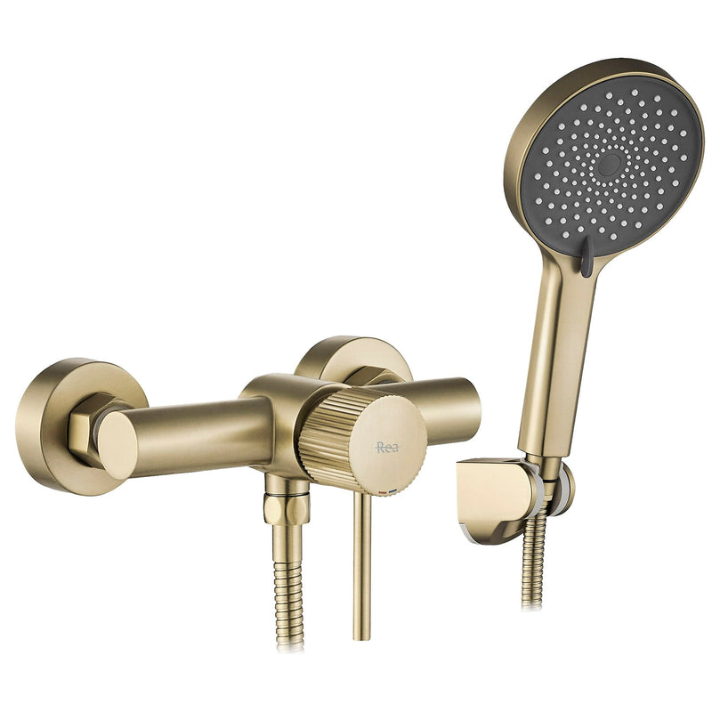 Baterie de duș REA Lungo Stripe BRUSH GOLD