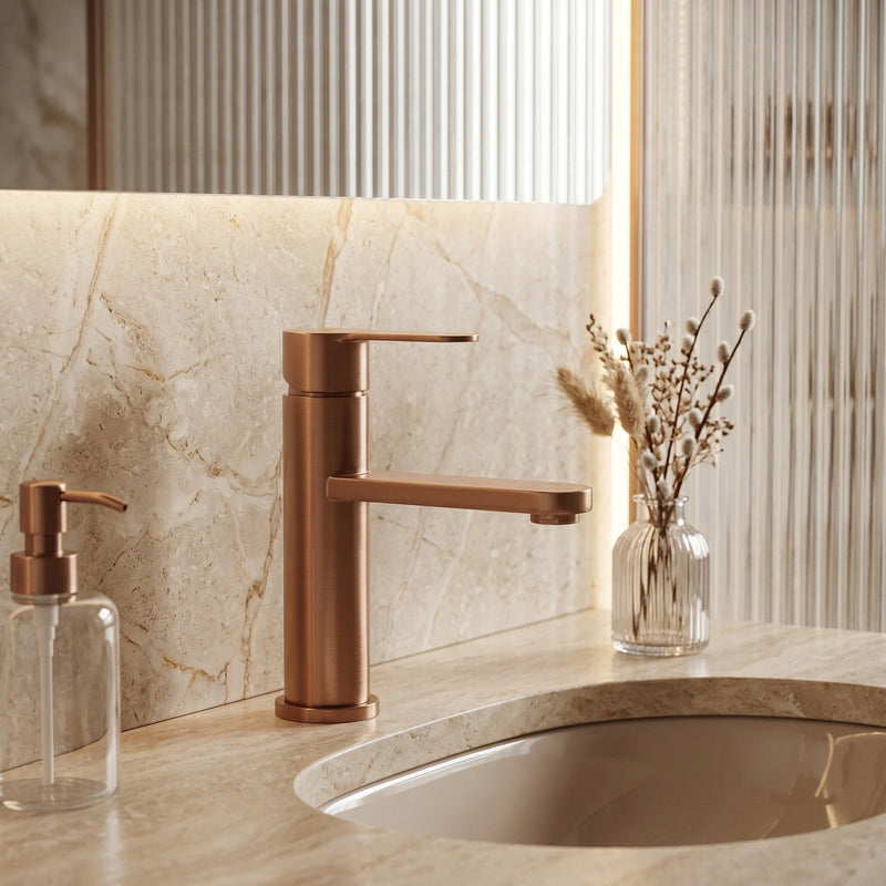 Baterie pentru baie Rea Arcos Brush Copper