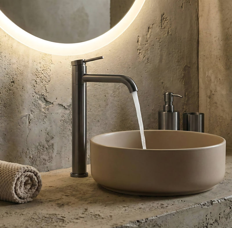 Baterie pentru baie Rea LUNGIS Gun Grey Super High - Alamă - Titan | SanitarePro