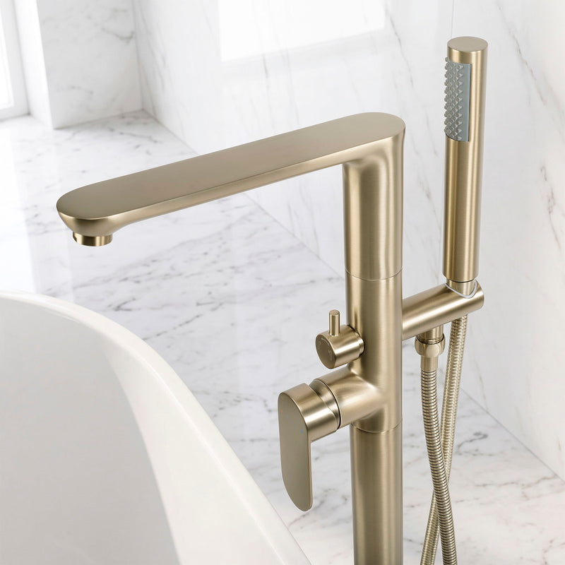 Baterie de podea Rea Logan Brush Gold - Inox, Alamă - Auriu periat | SanitarePro