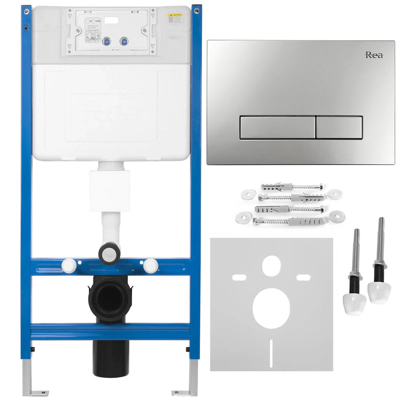 Cadru WC încastrat Rea cu buton HD Satin | SanitarePro