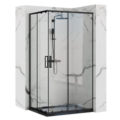 Cabina de dus Rea Punto negru 80x100 cm