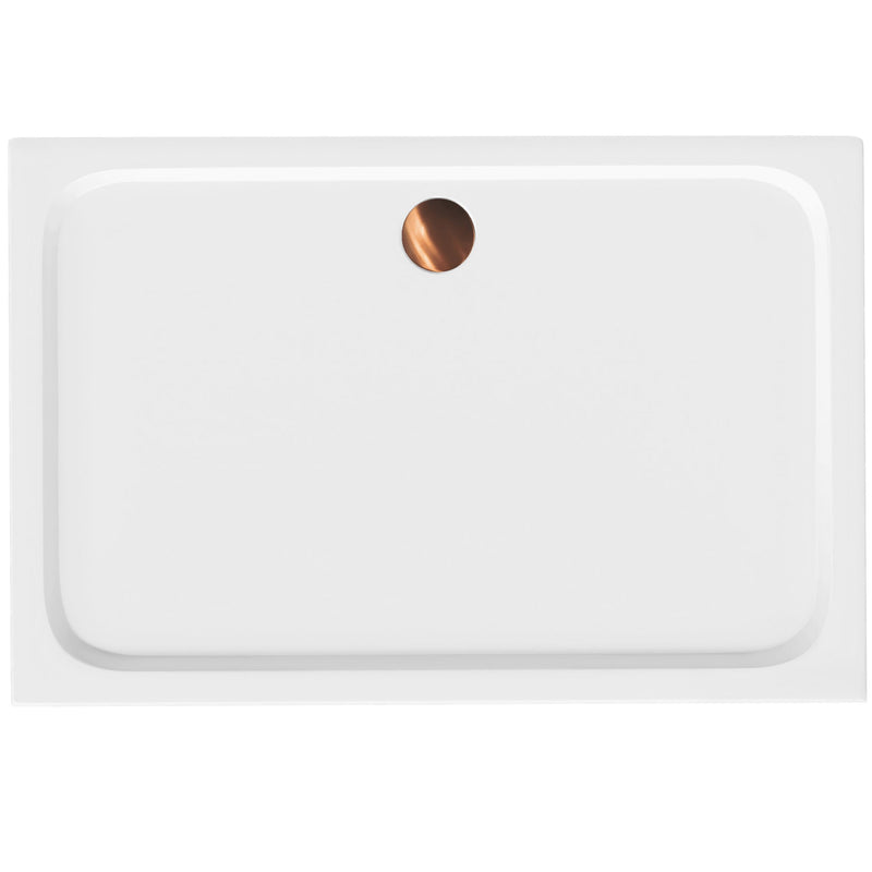 Cada pentru dus din acril Rea Belmond White 80x100 Brush Copper