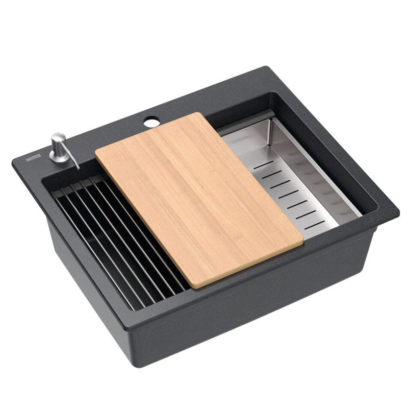 Chiuveta din granit KURT 110 WORKSTATION Black Dotted