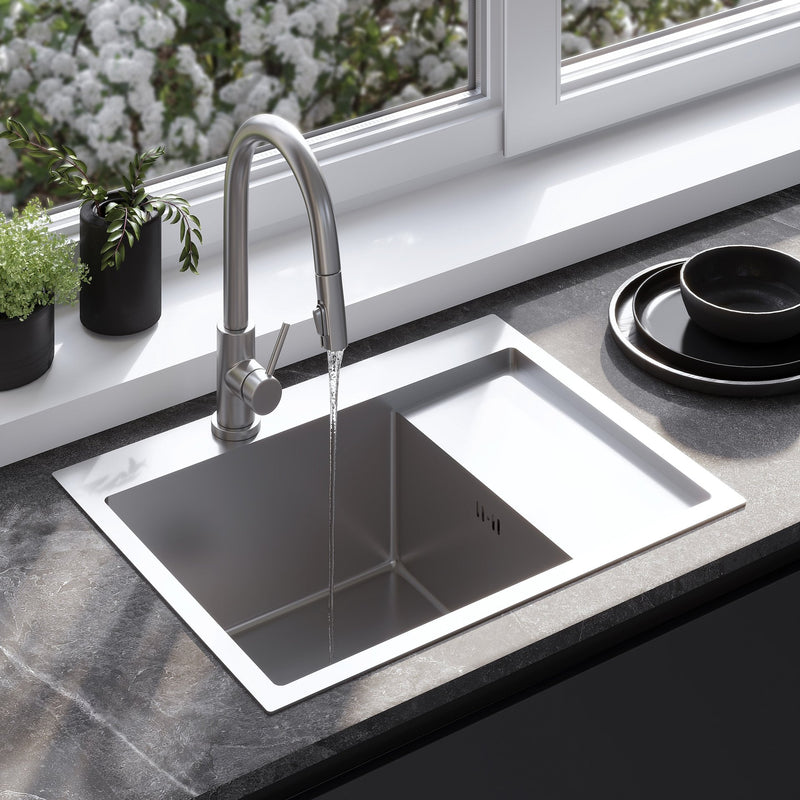 Chiuvetă inox Fin BRUSH NICKEL - Oţel inoxidabil - Oțel periat | SanitarePro
