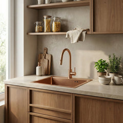 Chiuvetă inox Leo 50 BRUSH COPPER