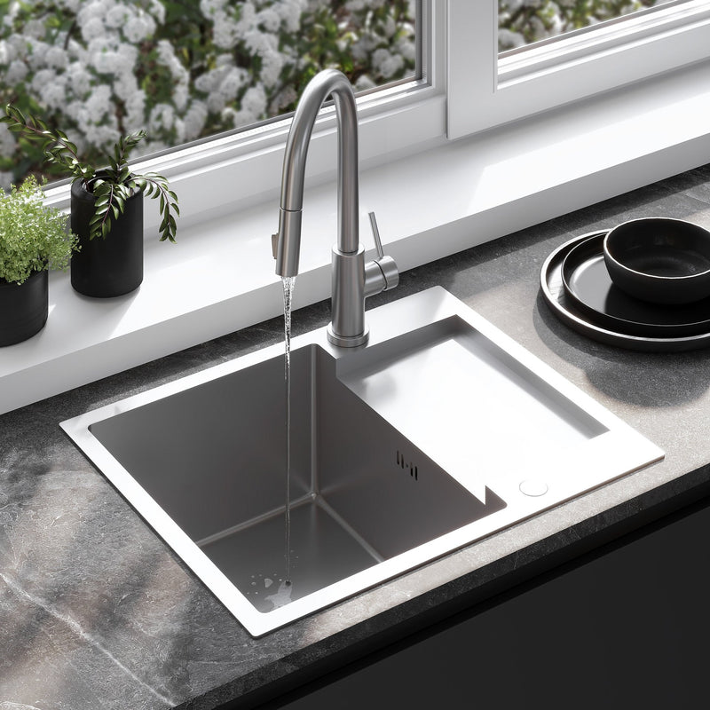 Chiuvetă inox Paul BRUSH NICKEL - Oţel inoxidabil - Oțel periat | SanitarePro