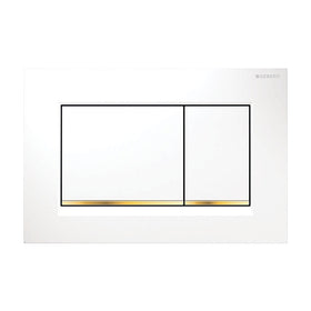 Clapeta cu actionare dubla, Geberit, Sigma30, alb, auriu, lucios