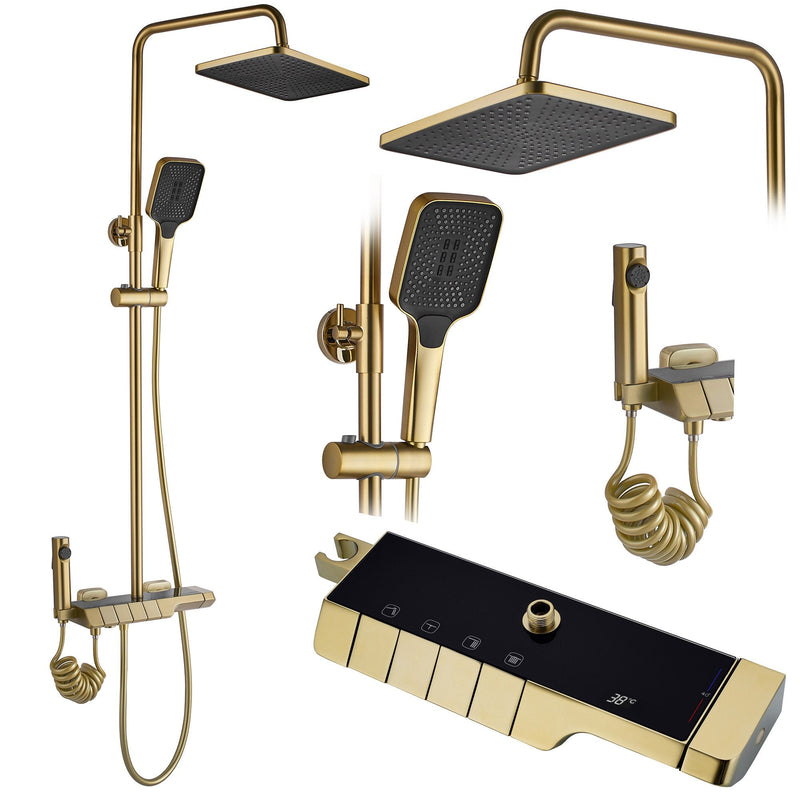 Coloana de dus cu termostat REA ROB Gold Brush