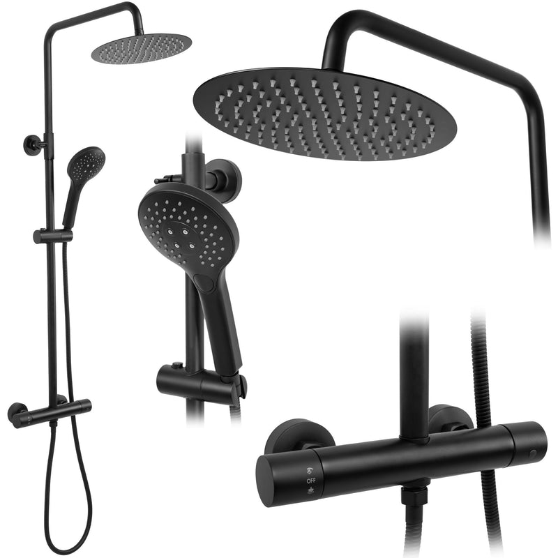 Coloana de dus cu termostat REA VINCENT Black