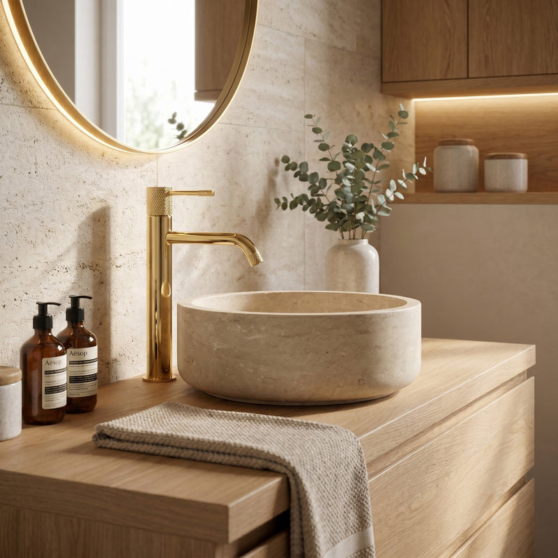 Baterie pentru lavoar Rea Venti Gold - Alamă - De aur | SanitarePro