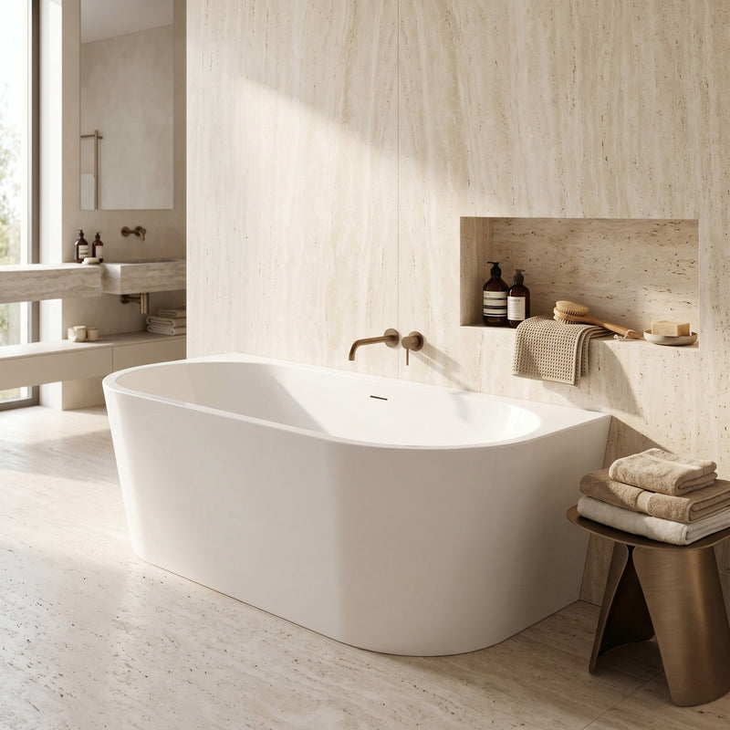 Cada din acril Rea Capri 180cm - Acrilic - Alb | SanitarePro
