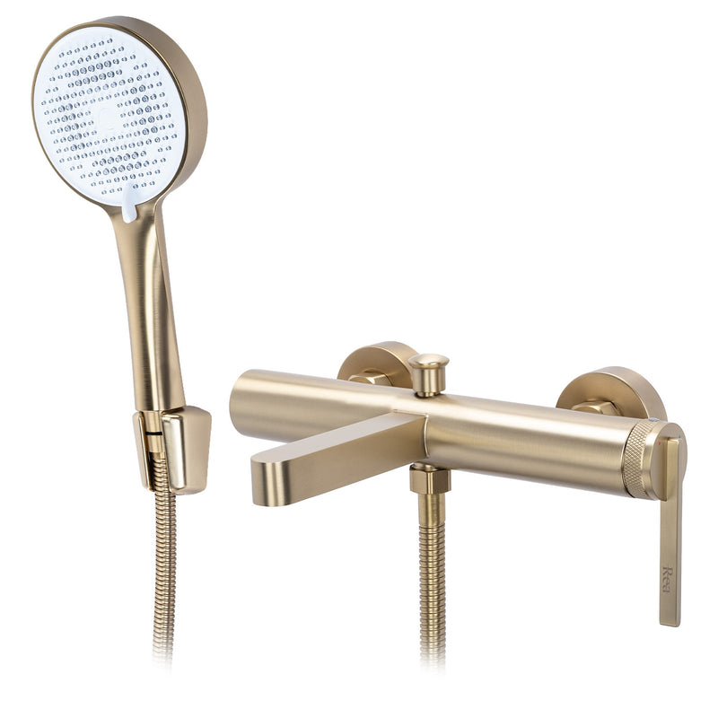 Baterie pentru cadă REA Grace Brush Gold - Alamă, ABS - Auriu periat | SanitarePro