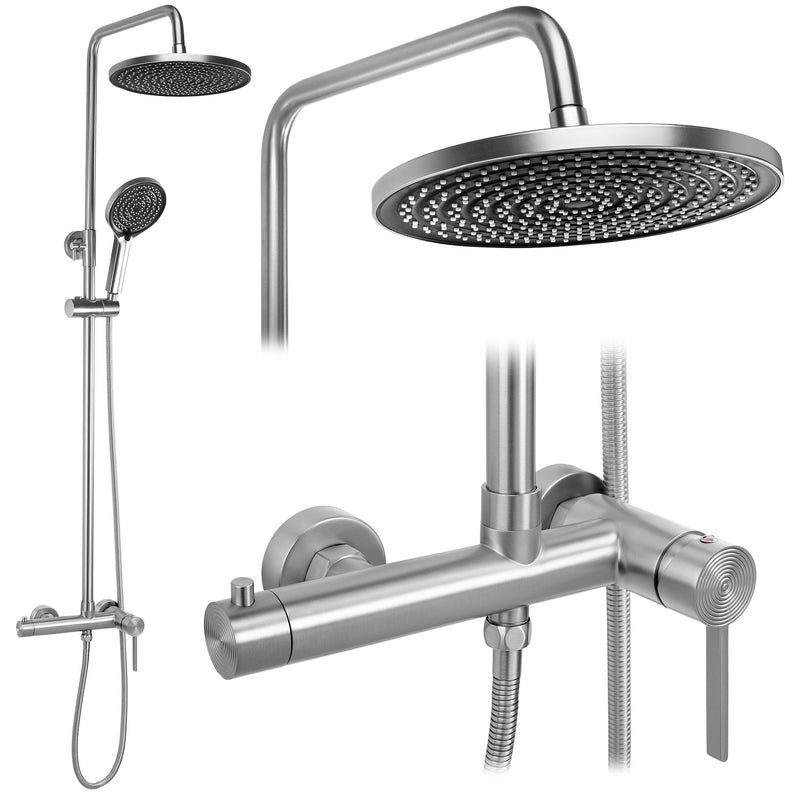 Set dus Rea Foster Brush Nickel - Alamă, ABS - Oțel periat | SanitarePro