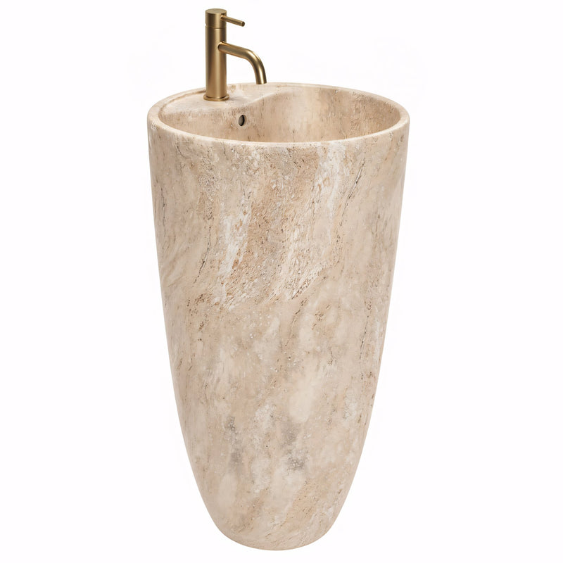 Lavoar freestanding de sine stătător Rea Anya Savana Matt - Ceramică sanitară - Bej, Imitație piatră | SanitarePro