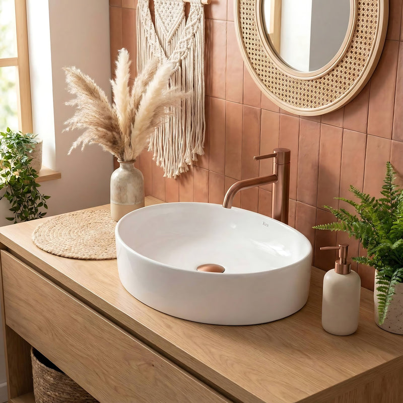 Lavoar pe blat Rea Joana 50 - Ceramică sanitară - Alb | SanitarePro