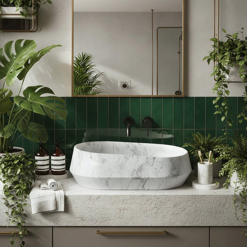 Lavoar pe blat Zoe Dune - Artificial Stone (piatră compozită) - Imitație piatră, Gri | SanitarePro