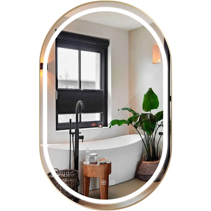 Oglindă LED OLL 60x90 cm Brush Gold
