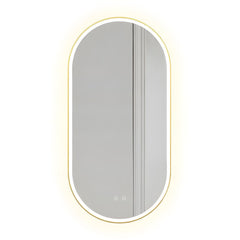 Oglindă LED OVL 50x100cm Brush Gold