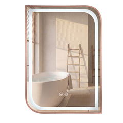 Oglindă LED ZONE 70x50 BRUSH ROSE GOLD
