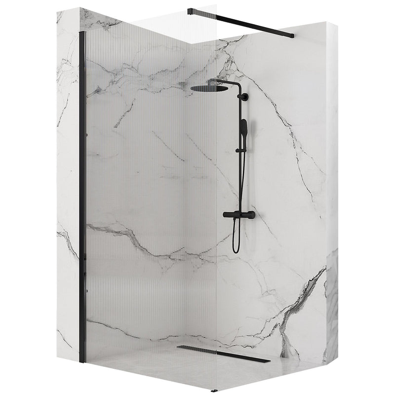 Paravan de dus Rea Aero Intimo Black Mat 100