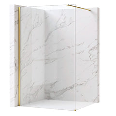 Paravan de dus Rea Flexi Transparent / Brush Gold 130