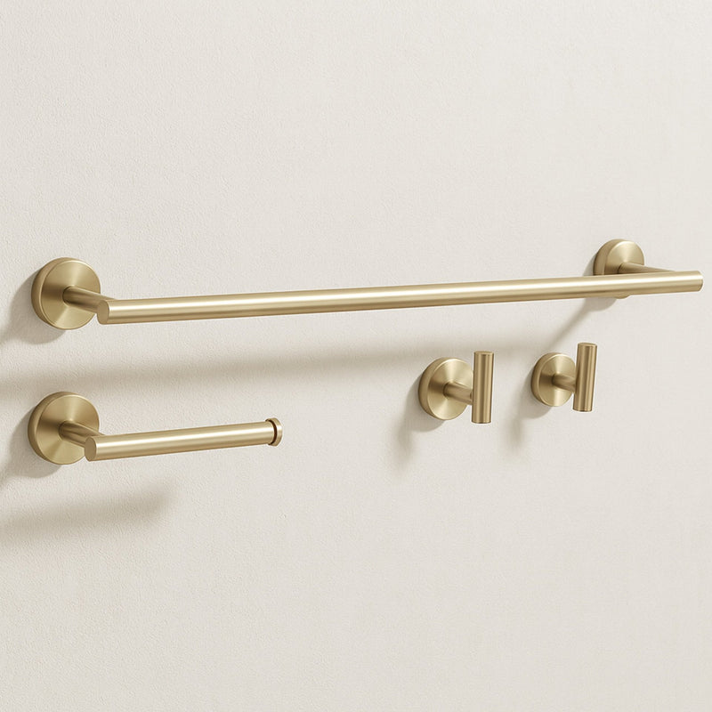 Set accesorii pentru baie Ari Brush Gold 4 piese - Metal - Auriu periat | SanitarePro