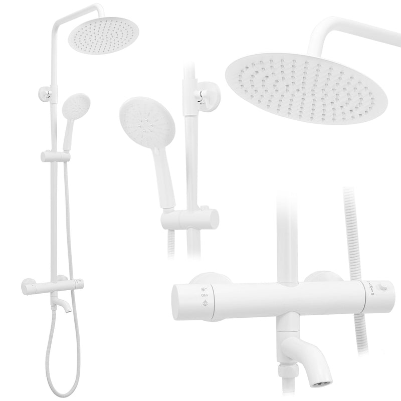 Set de dus cu termostat Lungo White Matt