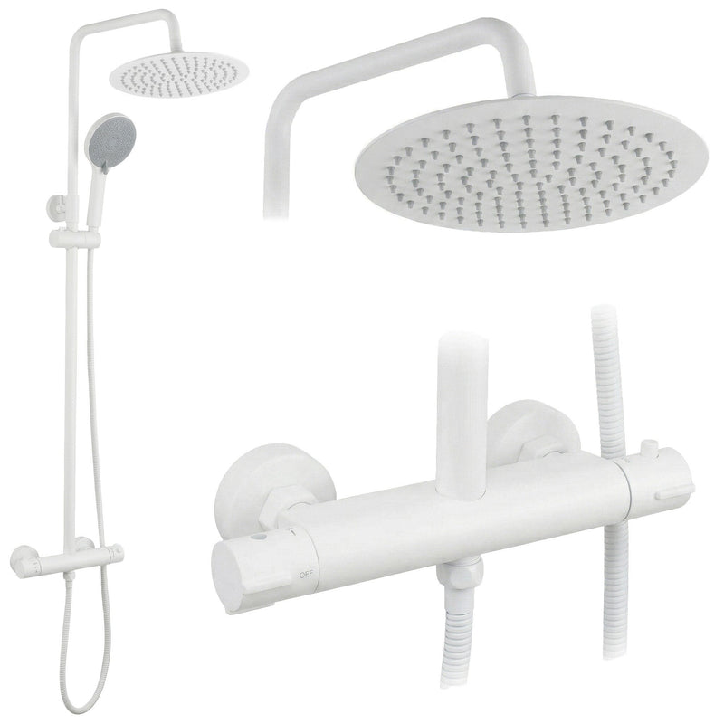 Set de duș fără pipă cu termostat Rea Lungo White