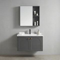 Set mobilier de baie cu lavoar Denver 60cm Grey