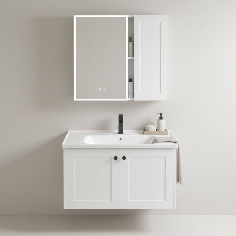 Set mobilier de baie cu lavoar Monti 60cm White