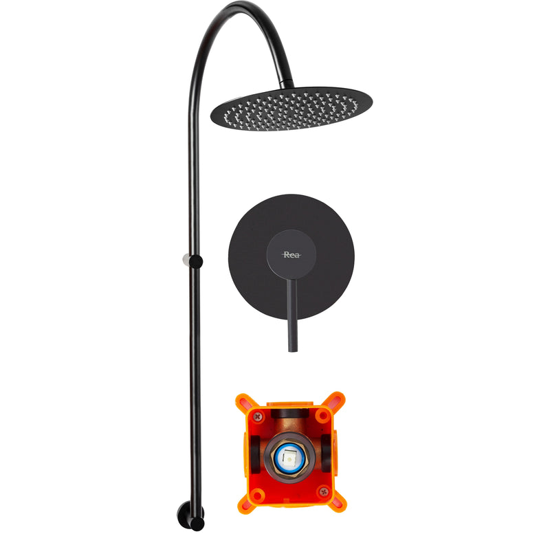 Set pentru dus Lugano Black Rea incastrabil +BOX